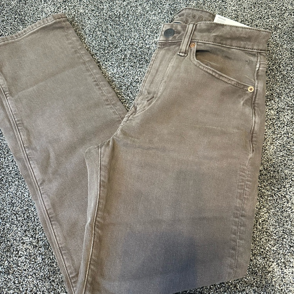 American Eagle Outfitters Men’s Tan Denim Jeans Slim Straight Easy Flex 28x30